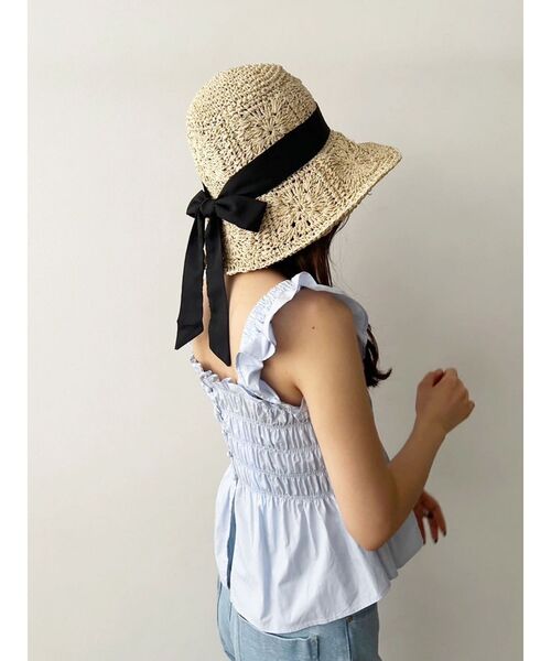 MERCURYDUO（マーキュリーデュオ）の「ストローつば広ハット（ハット・レディース・オフホワイト/ブラック/ベージュ・FREE）」の13枚目の写真