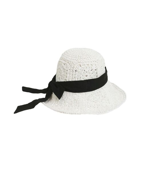 MERCURYDUO（マーキュリーデュオ）の「ストローつば広ハット（ハット・レディース・オフホワイト/ブラック/ベージュ・FREE）」の4枚目の写真