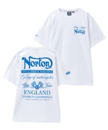 Norton（ノートン）の「NortonブルーラメプリントTシャツ（Tシャツ/カットソー）」