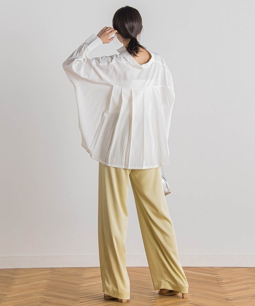Droite lautreamont(ドロワットロートレアモン)の「【WEB限定】ストライプショートシャツ≪洗濯機で洗える≫(シャツ/ブラウス・レディース・オフホワイト/ピンク/ライトグレー・M)」の10枚目の写真