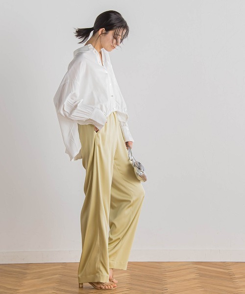 Droite lautreamont(ドロワットロートレアモン)の「【WEB限定】ストライプショートシャツ≪洗濯機で洗える≫(シャツ/ブラウス・レディース・オフホワイト/ピンク/ライトグレー・M)」の12枚目の写真