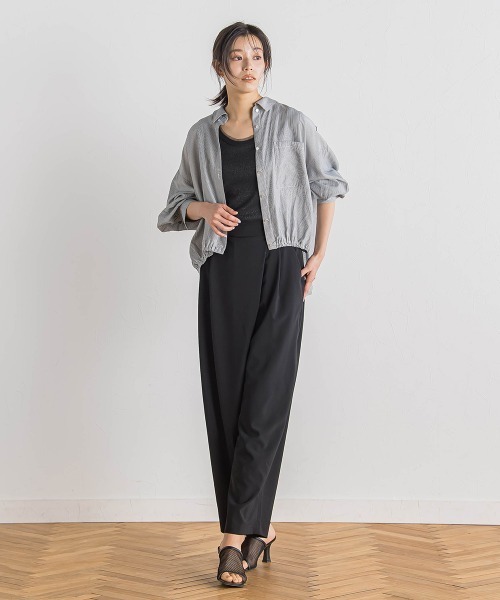 Droite lautreamont(ドロワットロートレアモン)の「【WEB限定】ストライプショートシャツ≪洗濯機で洗える≫(シャツ/ブラウス・レディース・オフホワイト/ピンク/ライトグレー・M)」の19枚目の写真