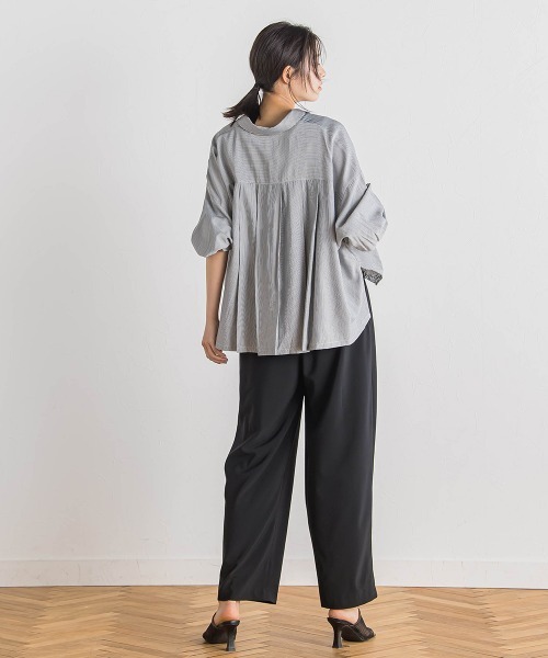 Droite lautreamont(ドロワットロートレアモン)の「【WEB限定】ストライプショートシャツ≪洗濯機で洗える≫(シャツ/ブラウス・レディース・オフホワイト/ピンク/ライトグレー・M)」の21枚目の写真