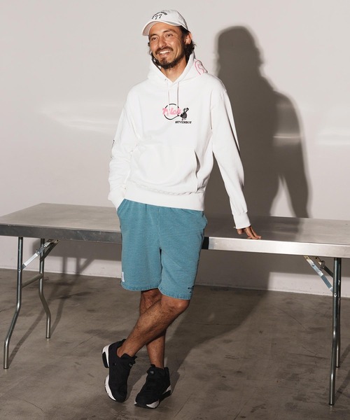 seventy seven(セブンティセブン)の「mpa3774-middle onz sweat P-O hoodie (77rabbit) パーカー(パーカー・メンズ・ネイビー/ホワイト/ブラック・S/M/L/XL)」の6枚目の写真