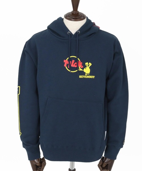 seventy seven(セブンティセブン)の「mpa3774-middle onz sweat P-O hoodie (77rabbit) パーカー(パーカー・メンズ・ネイビー/ホワイト/ブラック・S/M/L/XL)」の16枚目の写真