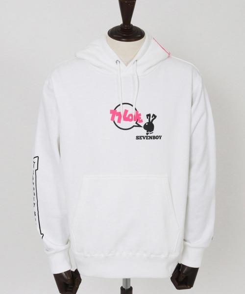 seventy seven(セブンティセブン)の「mpa3774-middle onz sweat P-O hoodie (77rabbit) パーカー(パーカー・メンズ・ネイビー/ホワイト/ブラック・S/M/L/XL)」の19枚目の写真