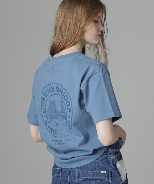 *AVIREX* サークルロゴ 半袖Ｔシャツ \"QUEENS BRIDGE\" AVIREX｜CIRCLE LOGO T-SHIRT 