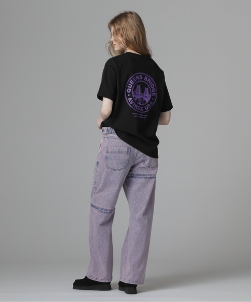 AVIREX(アヴィレックス)の「CIRCLE LOGO T-SHIRT "QUEENS BRIDGE"/サークルロゴTシャツ クイーンズブリッジ(Tシャツ/カットソー・レディース・ホワイト/ブルー系その他/ブラック・F)」の6枚目の写真