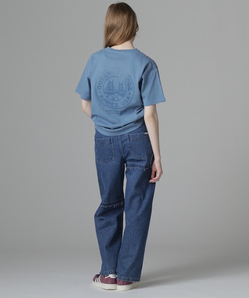 AVIREX(アヴィレックス)の「CIRCLE LOGO T-SHIRT "QUEENS BRIDGE"/サークルロゴTシャツ クイーンズブリッジ(Tシャツ/カットソー・レディース・ホワイト/ブルー系その他/ブラック・F)」の8枚目の写真