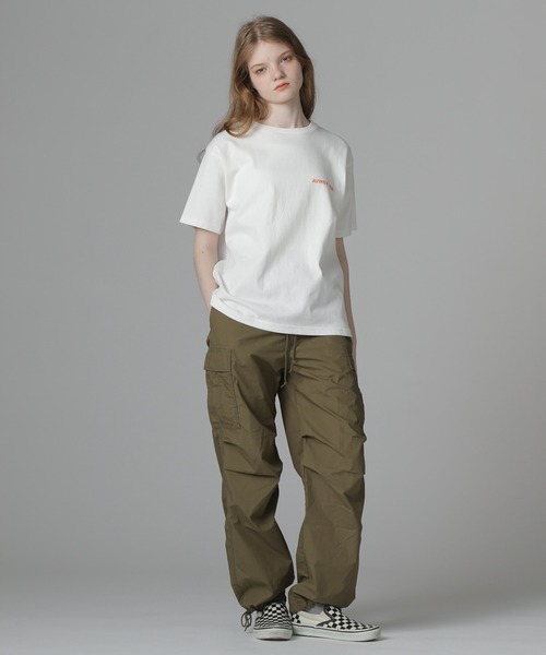 AVIREX(アヴィレックス)の「CIRCLE LOGO T-SHIRT "QUEENS BRIDGE"/サークルロゴTシャツ クイーンズブリッジ(Tシャツ/カットソー・レディース・ホワイト/ブルー系その他/ブラック・F)」の9枚目の写真