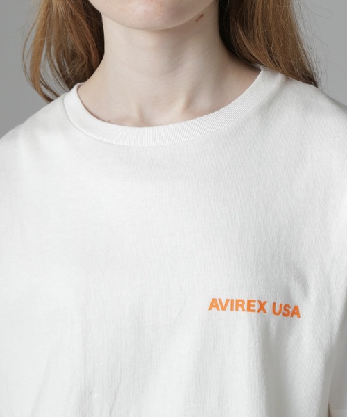 AVIREX(アヴィレックス)の「CIRCLE LOGO T-SHIRT "QUEENS BRIDGE"/サークルロゴTシャツ クイーンズブリッジ(Tシャツ/カットソー・レディース・ホワイト/ブルー系その他/ブラック・F)」の14枚目の写真