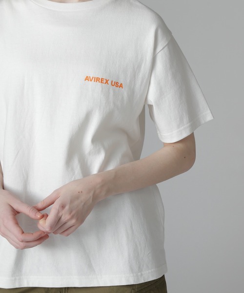 AVIREX(アヴィレックス)の「CIRCLE LOGO T-SHIRT "QUEENS BRIDGE"/サークルロゴTシャツ クイーンズブリッジ(Tシャツ/カットソー・レディース・ホワイト/ブルー系その他/ブラック・F)」の15枚目の写真