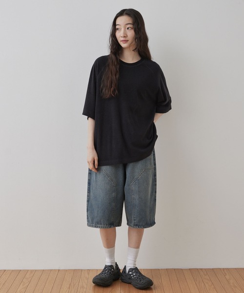 Unblend】セットアップ対応 / リラックス パイルラグランTシャツ