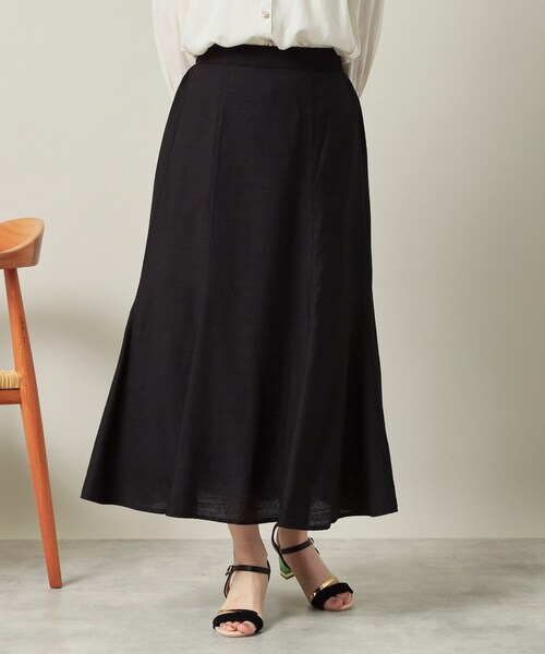 ITS'DEMO（イッツデモ）の「【ウエストゴム／洗濯機OK】リネン混マーメイドスカート（スカート・レディース・ブラック/ダークブラウン/アイボリー・00）」の8枚目の写真