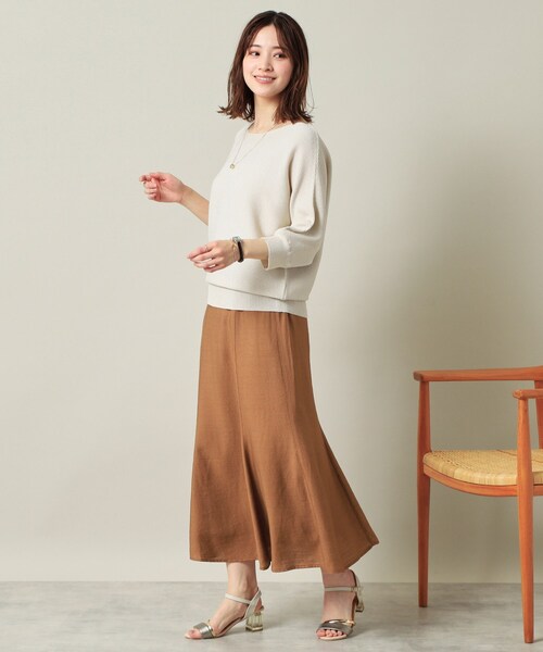 ITS'DEMO（イッツデモ）の「【ウエストゴム／洗濯機OK】リネン混マーメイドスカート（スカート・レディース・ブラック/ダークブラウン/アイボリー・00）」の13枚目の写真