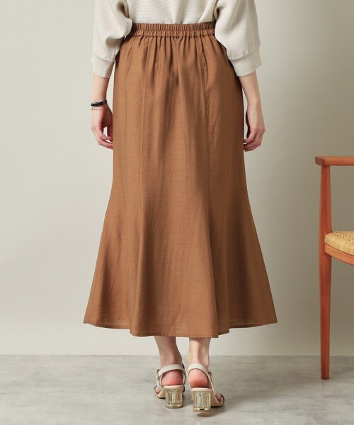 ITS'DEMO（イッツデモ）の「【ウエストゴム／洗濯機OK】リネン混マーメイドスカート（スカート・レディース・ブラック/ダークブラウン/アイボリー・00）」の18枚目の写真
