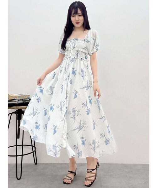 MERCURYDUO（マーキュリーデュオ）の「ボタニカルフラワー2WAYシャーリングワンピース（ワンピース・レディース・オフホワイト/グレー/アイボリー・SMALL/MEDIUM）」の19枚目の写真