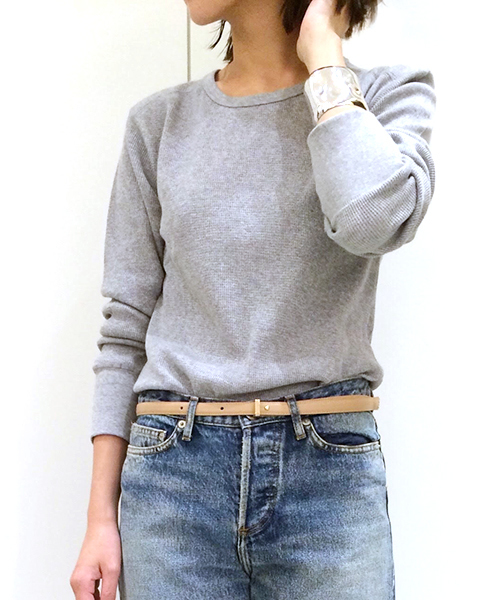 Sheta(シータ)の「サーマルトップス(Tシャツ/カットソー・レディース・グレー/ブラック・FREE)」の2枚目の写真