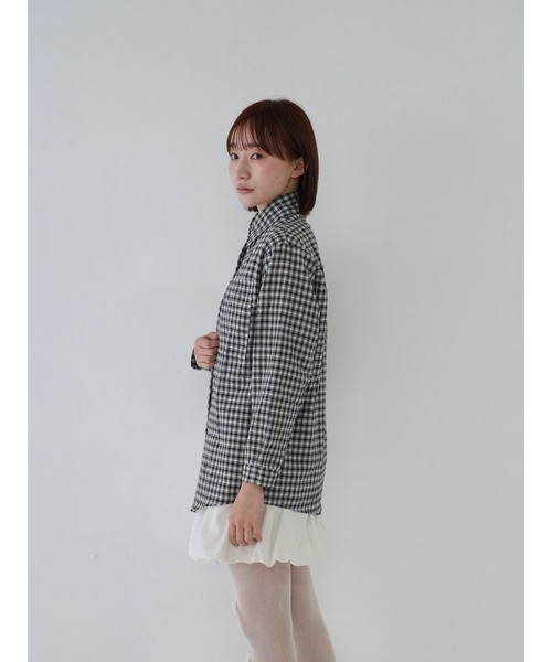 ちゃむ様♡ご確認用 AMBIDEX Store △〇 ギンガム ピンタックブラウス(F アオ