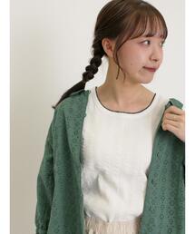 Samansa Mos2 | 配色ピコトリミングノースリ(Tシャツ/カットソー)