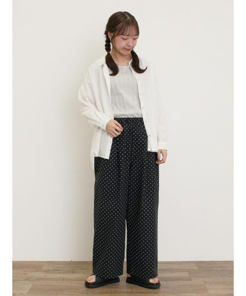 Samansa Mos2（サマンサ モスモス）の「配色ピコトリミングノースリ（Tシャツ/カットソー・レディース・ブラック/オフホワイト/グレー/ブラウン・F）」の10枚目の写真