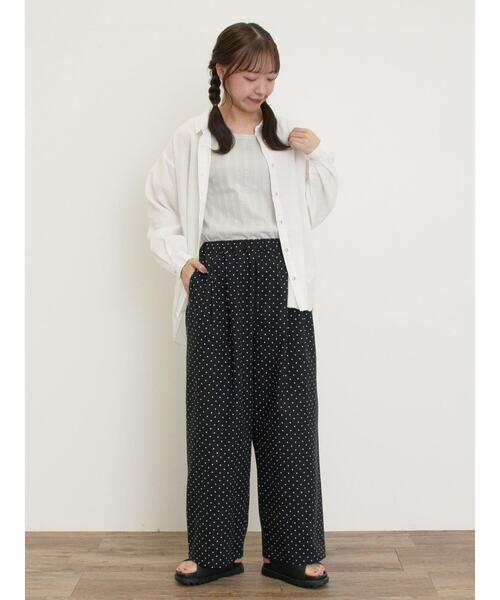 Samansa Mos2（サマンサ モスモス）の「配色ピコトリミングノースリ（Tシャツ/カットソー・レディース・ブラック/オフホワイト/グレー/ブラウン・F）」の11枚目の写真