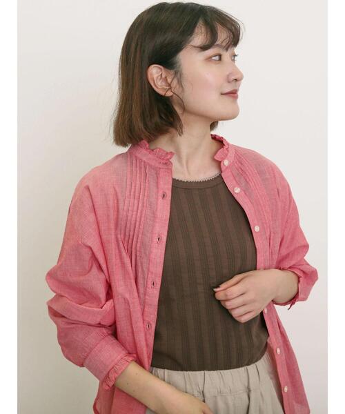 Samansa Mos2（サマンサ モスモス）の「配色ピコトリミングノースリ（Tシャツ/カットソー・レディース・ブラック/オフホワイト/グレー/ブラウン・F）」の12枚目の写真