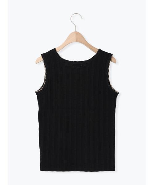 Samansa Mos2（サマンサ モスモス）の「配色ピコトリミングノースリ（Tシャツ/カットソー・レディース・ブラック/オフホワイト/グレー/ブラウン・F）」の18枚目の写真