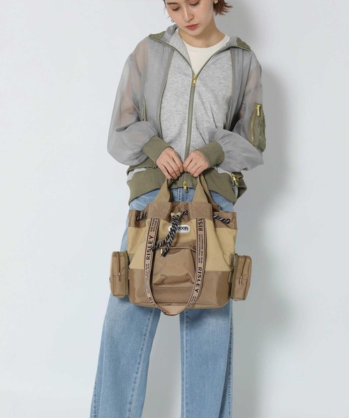 【美品】RISLEY リズレー トートバッグoutdoorコラボ ベージュ Risley（リズレー）の「OUTDOORトートバッグ（トートバッグ