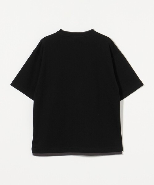 セール】ピケ フェイクレイヤード クルーネック 半袖 Tシャツ
