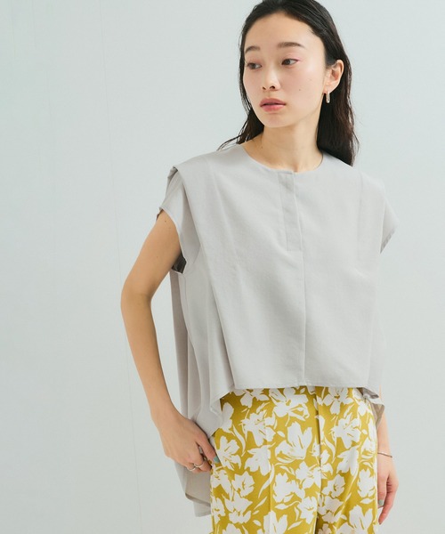 LE CERCLE par rope'（ルセルクルパーロペ）の「【セットアップ対応】タンブラーブッチャー2WAYヘムタックブラウス（シャツ/ブラウス・レディース・チャコールグレー/ライトグレー/サックスブルー/キャメル/ダークブラウン・FREE）」の2枚目の写真