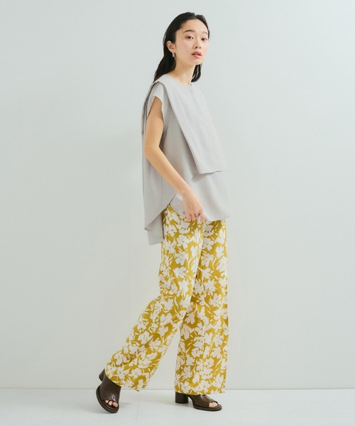 LE CERCLE par rope'（ルセルクルパーロペ）の「【セットアップ対応】タンブラーブッチャー2WAYヘムタックブラウス（シャツ/ブラウス・レディース・チャコールグレー/ライトグレー/サックスブルー/キャメル/ダークブラウン・FREE）」の9枚目の写真