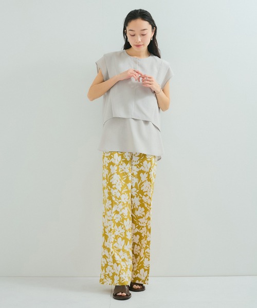 LE CERCLE par rope'（ルセルクルパーロペ）の「【セットアップ対応】タンブラーブッチャー2WAYヘムタックブラウス（シャツ/ブラウス・レディース・チャコールグレー/ライトグレー/サックスブルー/キャメル/ダークブラウン・FREE）」の10枚目の写真