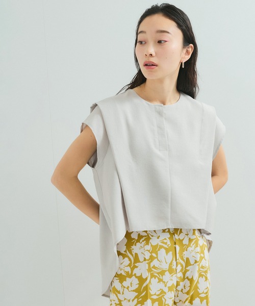 LE CERCLE par rope'（ルセルクルパーロペ）の「【セットアップ対応】タンブラーブッチャー2WAYヘムタックブラウス（シャツ/ブラウス・レディース・チャコールグレー/ライトグレー/サックスブルー/キャメル/ダークブラウン・FREE）」の21枚目の写真