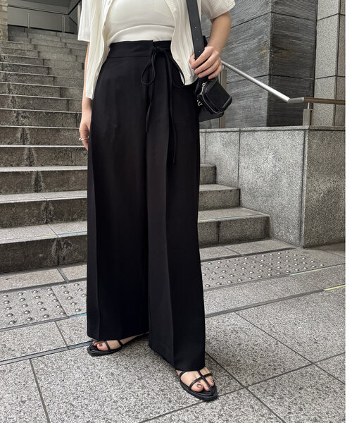 CAPRICIEUX LE'MAGE（カプリシューレマージュ）の「【再入荷/新色ブラウン】ラップリボンパンツ（その他パンツ・レディース・ブラック/ベージュ/ホワイト系その他/ブラウン・PS/36/38）」の11枚目の写真