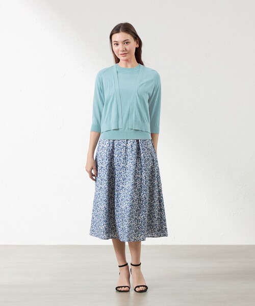 amaca（アマカ）の「シャイニーコットン混ボレロ（カーディガン/ボレロ・レディース・ネイビー/ピンク系その他2/グリーン系その他/オフホワイト・38）」の13枚目の写真