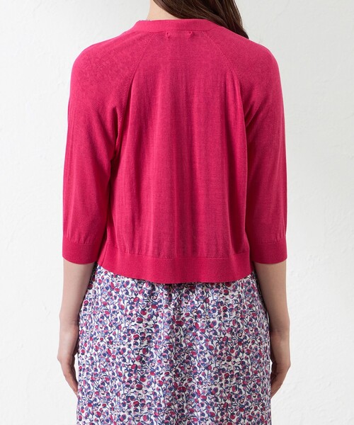 amaca（アマカ）の「シャイニーコットン混ボレロ（カーディガン/ボレロ・レディース・ネイビー/ピンク系その他2/グリーン系その他/オフホワイト・38）」の7枚目の写真