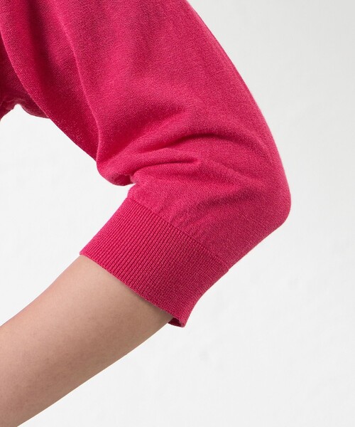 amaca（アマカ）の「シャイニーコットン混ボレロ（カーディガン/ボレロ・レディース・ネイビー/ピンク系その他2/グリーン系その他/オフホワイト・38）」の8枚目の写真