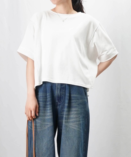 LUCA/LADY LUCK LUCA（ルカ/レディラックルカ）の「LC/LLL ステッチデザインT（Tシャツ/カットソー・レディース・イエロー/サックスブルー/オフホワイト・FREE）」の4枚目の写真