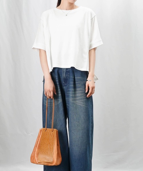 マルシャルテル LADY LUCK LUCA バックロゴ ドッキングスウェット LADY LUCK LUCA tシャツ LC/LLL ロゴプリントチュニックTEE