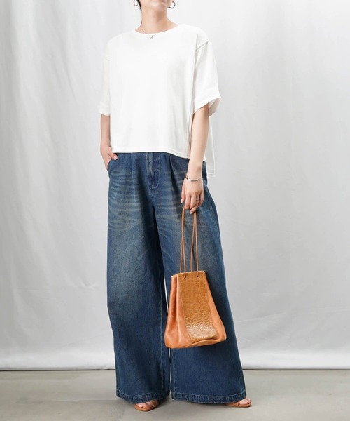 LUCA/LADY LUCK LUCA（ルカ/レディラックルカ）の「LC/LLL ステッチデザインT（Tシャツ/カットソー・レディース・イエロー/サックスブルー/オフホワイト・FREE）」の5枚目の写真