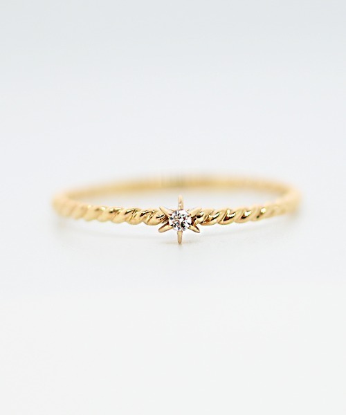 sowi】13号リング k10 K10 ダイヤモンドツイストリング（リング