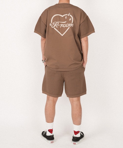 【使い勝手の良い】 カクタスハートジャガードワッフルニットTシャツ（Tシャツ トップス