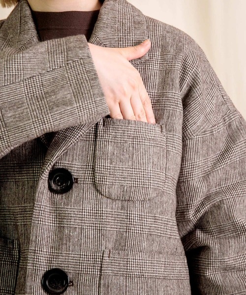 Brocante / ブロカント] グレンチェック ポッシュロンドジャケット