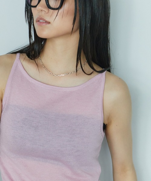 LIENCOEUR(リアンクール)の「ホールドラウンドネックキャミ(キャミソール・レディース・ライトイエロー/ピンク/レッド/ホワイト/ブラック・FREE)」の7枚目の写真