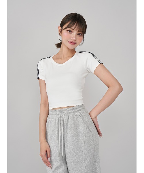 tシャツ ラインロゴVネックTシャツ レディース ラインロゴVネックTシャツ（Tシャツ/カットソー）｜Darich