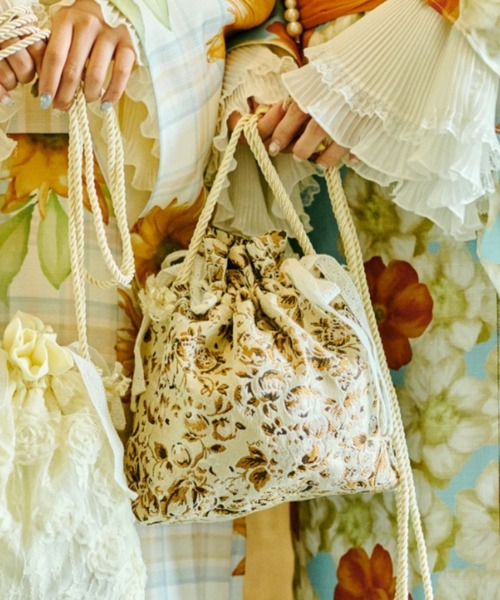 Lattice 巾着 ☆美品 Lattice - Lattice ラティス ドットシフォン巾着ポーチの通販 by