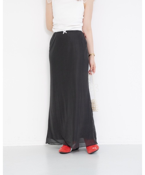JUMELLE（ジュメロ）の「ストレッチドットスカート（スカート・レディース・ブラック・FREE）」の7枚目の写真