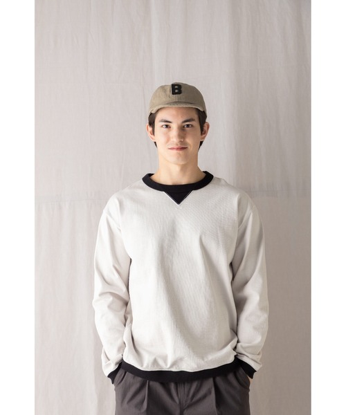 Jackman（ジャックマン）の「Dotsume Rib LS T-shirt（Tシャツ/カットソー・メンズ・ブラック/ホワイト×ブラック/オフホワイト・LARGE/SMALL/MEDIUM）」の3枚目の写真