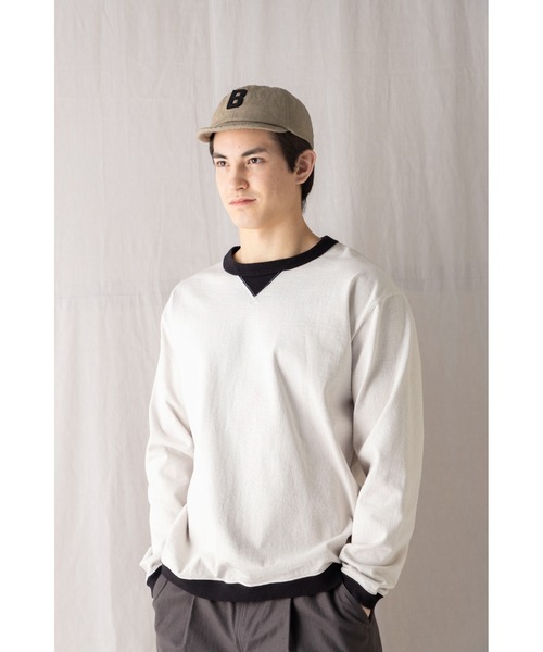 Jackman（ジャックマン）の「Dotsume Rib LS T-shirt（Tシャツ/カットソー・メンズ・ブラック/ホワイト×ブラック/オフホワイト・LARGE/SMALL/MEDIUM）」の6枚目の写真